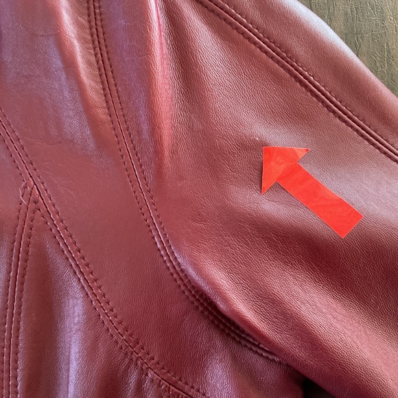 VTG Worthington L Red Lambskin Leather Jacket Full Zip Retro Barbiecore Classic - Picture 8 of 11